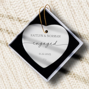 Engaged Ornament 2025 - Custom Engagement Ornament with Names & Date - Personalized Wedding Ornament