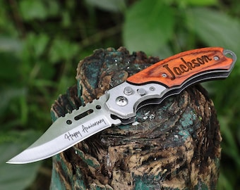 Personalized Gift Knives Handmade, Mens Boyfriend Gift for Him, Fathers Day Gift, Engraved Pocket Knife, Groomsman, Wedding Knives, Husband