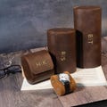 Personalized Leather Watch Case, Travel Watch Roll, Watch Roll for 3 Watches, Groom Gift, Father's Day gift, Gift for Him, Custom Watch Box