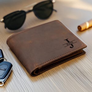 Billetera personalizada, Billetera para hombre, Billetera grabada, Billetera para padrinos de boda, Billetera de cuero, Billetera personalizada, Regalo para novio, Regalo de aniversario para él