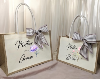 Mother of the Bride Tote Bag, Mother of the Groom Burlap Bag, Mother of the Bride Bag, Mother of the Bride Gift Ideas, Gift for Mother Groom