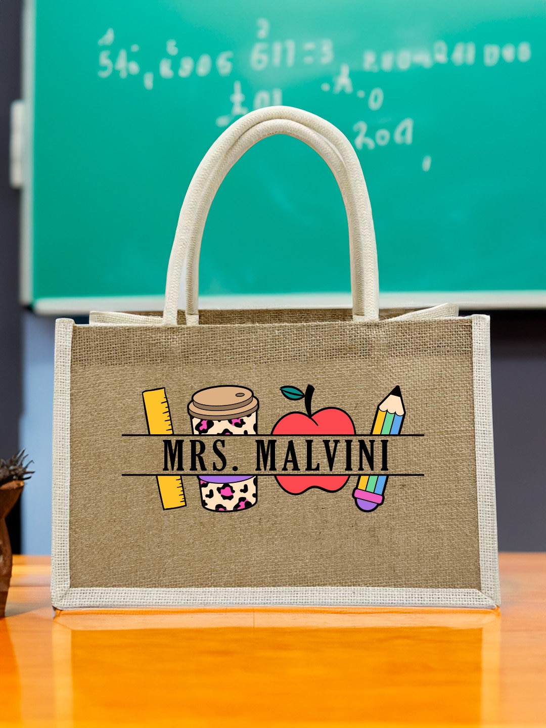 Personalized Teacher Name Tote Bag, Custom Teacher Tote,teacher Gift ...