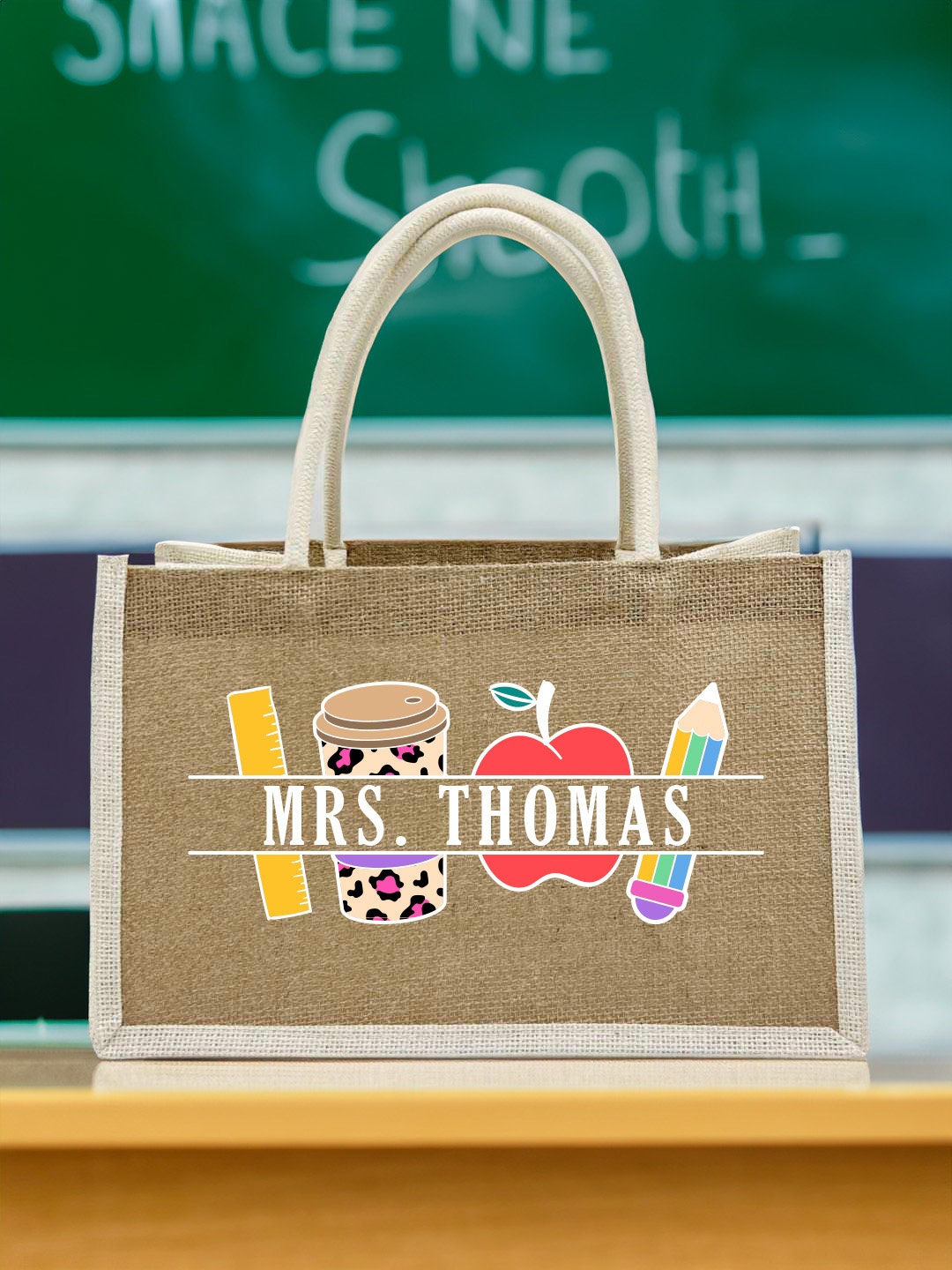 Personalized Teacher Name Tote Bag, Custom Teacher Tote,teacher Gift ...