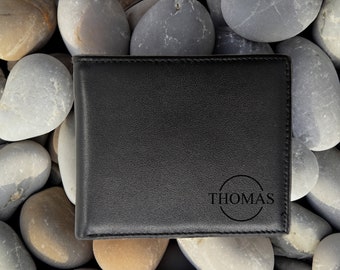 Personalized Father's Day Gift for Dad, Custom Leather Wallet, Engraved Leather for Him, Money Holder, Dad Wallet, Monogrammed