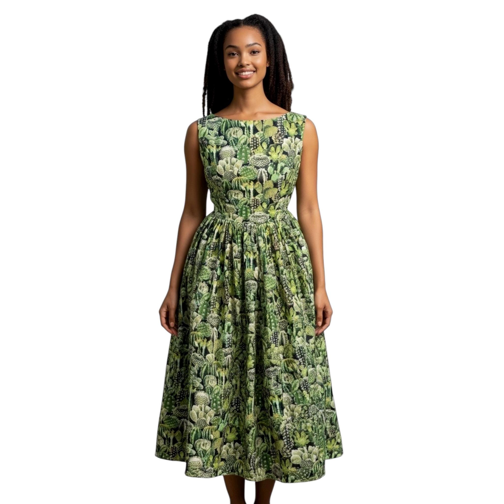 Green Cactus Dress - Etsy
