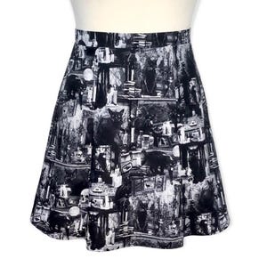 Spooky Black Cat/Halloween A-Line Skirt