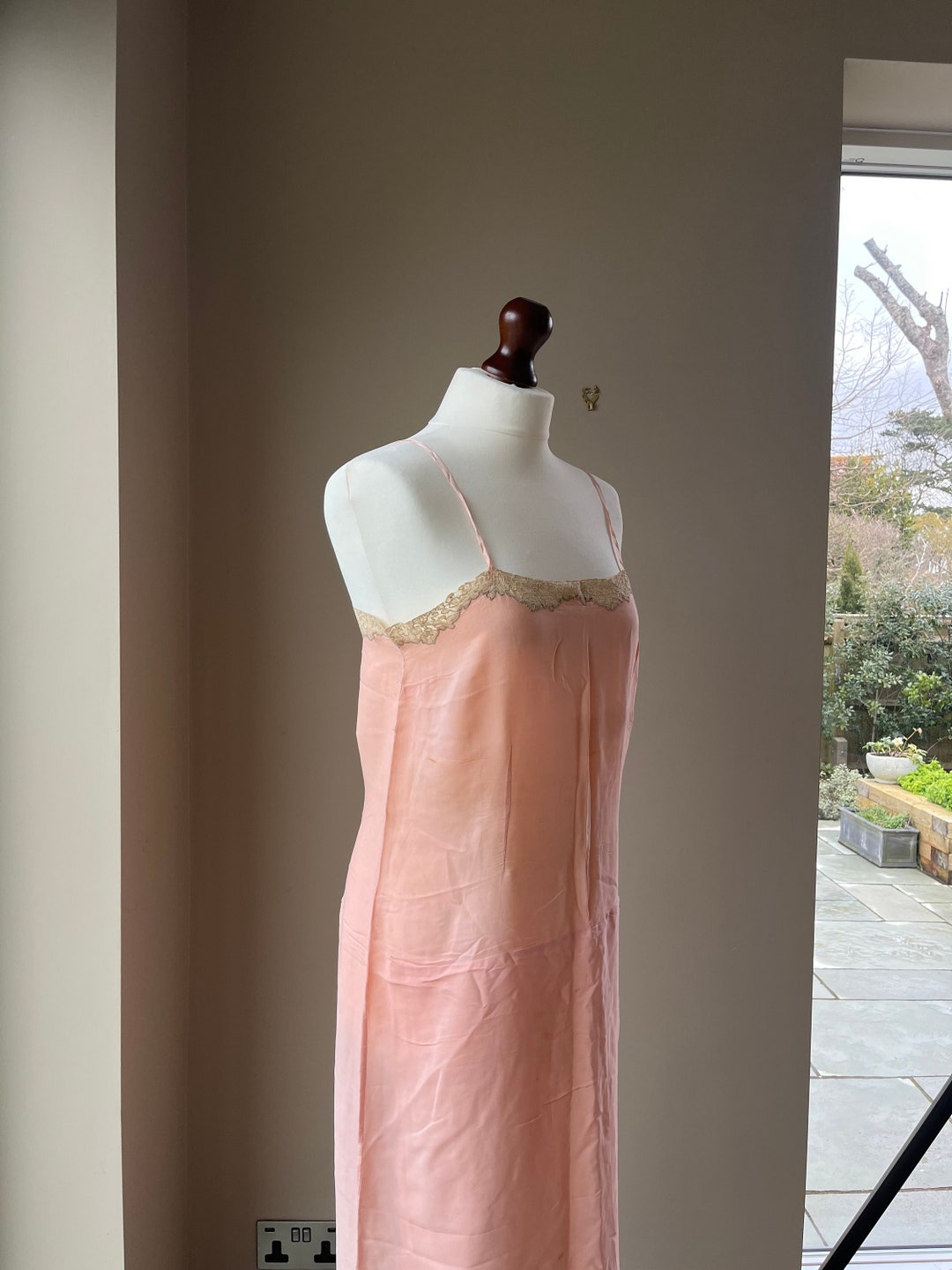 1920s silk slip dress 1920s Ivory Lace Silk Slip  Annie's Ibiza Online