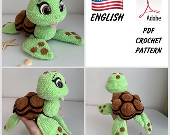 Crochet Pattern Turtle / Funny Plush Turtle / Crochet Design PDF Turtle / Amigurumi Pattern Turtle