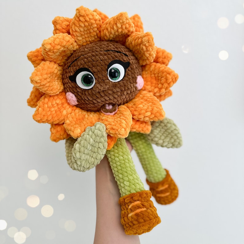 Patrón Crochet Girasol / Girasol de Peluche Divertido / Diseño Crochet PDF Girasol / Patrón Amigurumi Girasol imagen 5