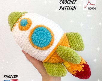 Crochet Pattern Spaceship / Funny Plush Spaceship / Crochet Design PDF Spaceship / Amigurumi Pattern Spaceship