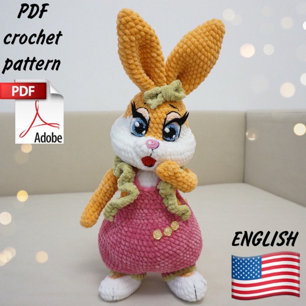 Crochet Pattern Hare/ Funny Plush Bunny / Crochet Design PDF Rabbit / Amigurumi Pattern Hare