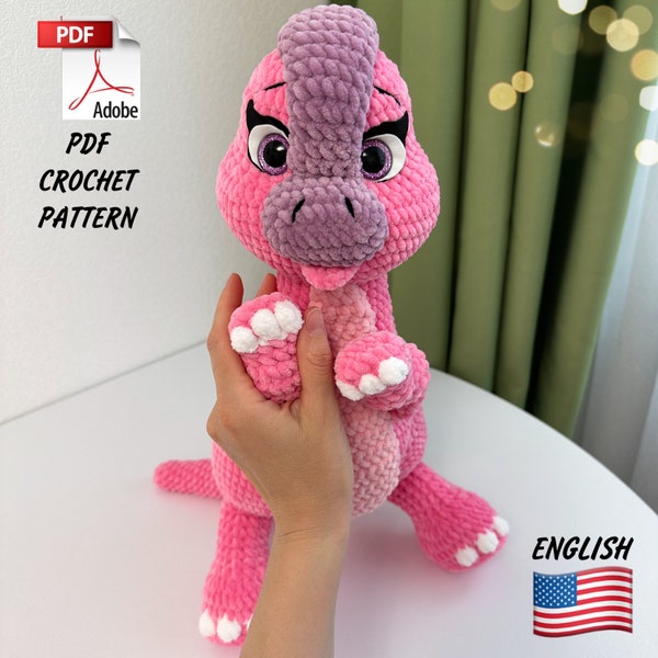 Häkelanleitung Dinosaurier / Lustiger Plüsch Dinosaurier / Crochet Design PDF Dinosaurier / Amigurumi Pattern Dinosaurier