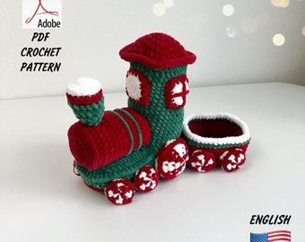 Crochet Pattern Steam train / Funny Plush Locomotive / Crochet Design PDF Locomotive / Amigurumi Pattern Steam train