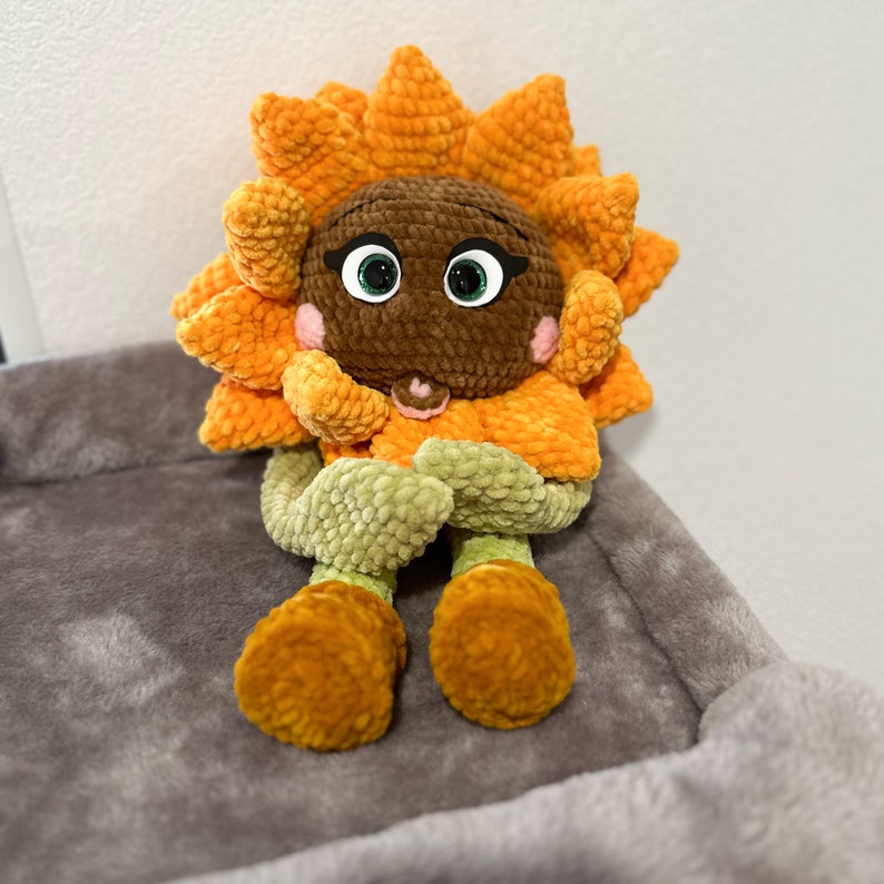 Crochet Pattern Sunflower / Funny Plush Sunflower / Crochet Design PDF Sunflower / Amigurumi Pattern Sunflower image 4