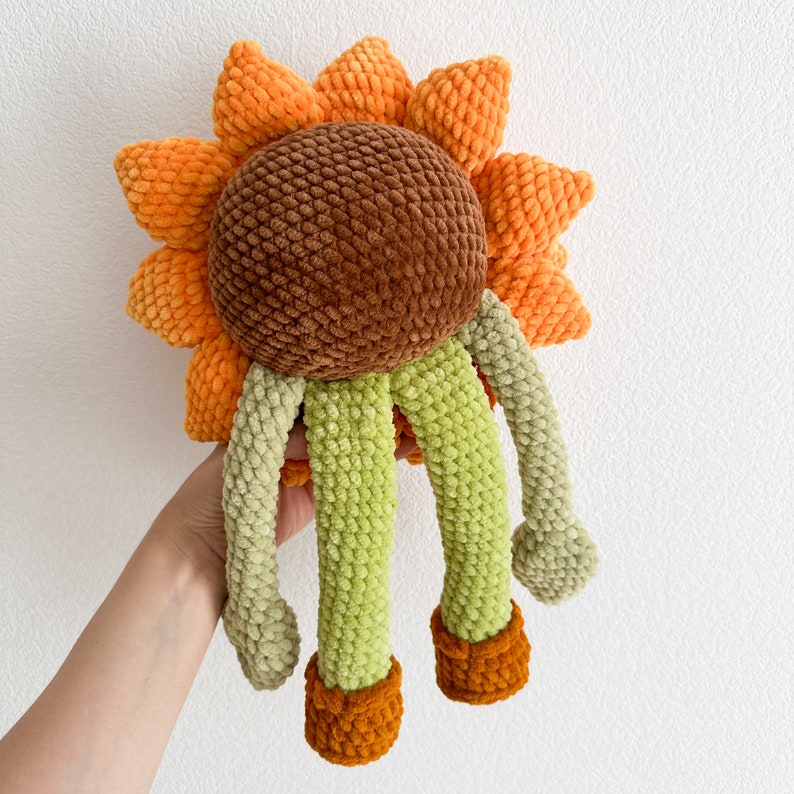 Patrón Crochet Girasol / Girasol de Peluche Divertido / Diseño Crochet PDF Girasol / Patrón Amigurumi Girasol imagen 3