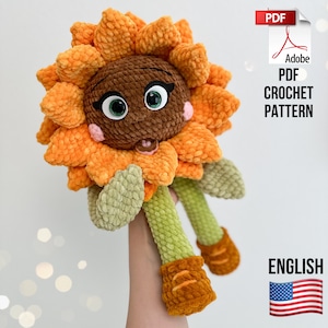 Crochet Pattern Sunflower / Funny Plush Sunflower / Crochet Design PDF Sunflower / Amigurumi Pattern Sunflower image 1