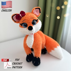 Crochet Pattern Fox / Funny Plush Fox / Crochet Design PDF Fox / Amigurumi Pattern Fox