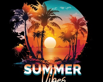 Retro Summer Bundle png, Summer Beach Vibes Png, Summer Png
