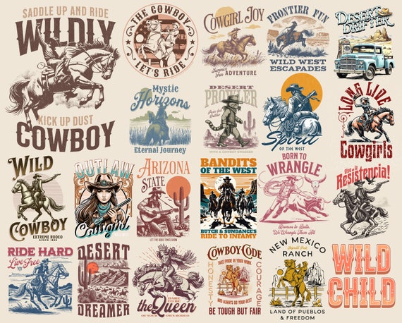 Retro Western Bundle PNG, Western Sublimation Bundle, Cowboy Cowgirl png, Country Tshirt Design, Howdy png, Rodeo Png