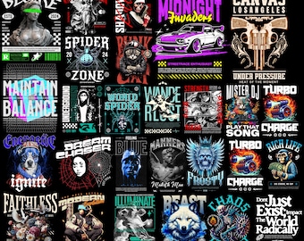 Urban Streetwear PNG Designs Bundle | T-Shirt Graphics (Digital Download)