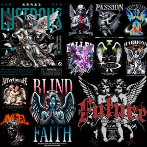 Angel Streetwear PNG-paket | Urbana T-shirtdesigner (digital nedladdning) bild 2