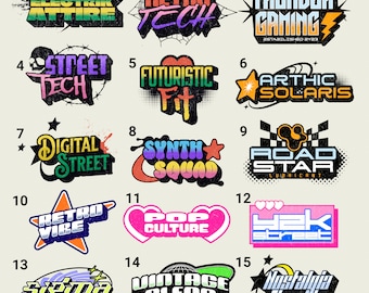 Y2K Style Custom Logo - Colorful and Eye-Catching, Ideal for Personal or Commercial Branding, Great Business Launch Gift