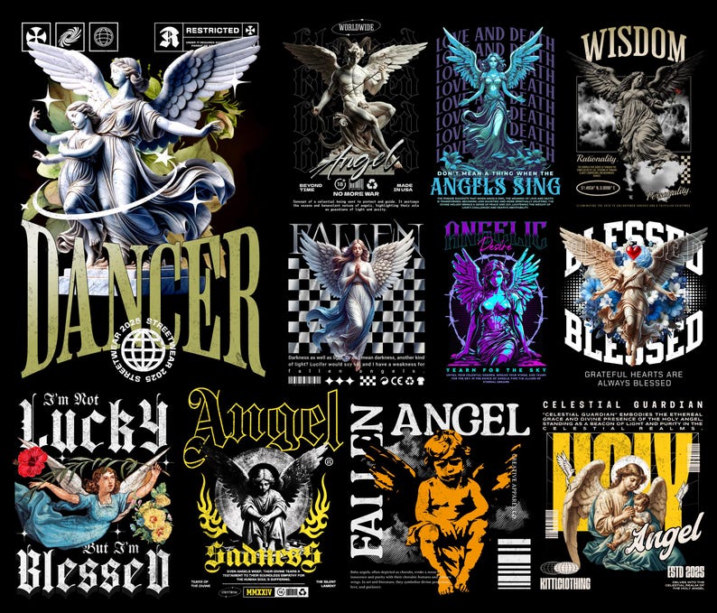Angel Streetwear PNG-paket | Urbana T-shirtdesigner (digital nedladdning) bild 3