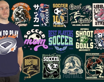 Soccer Streetwear Graphics, Urban Football Clipart (PNG, Digital Download)