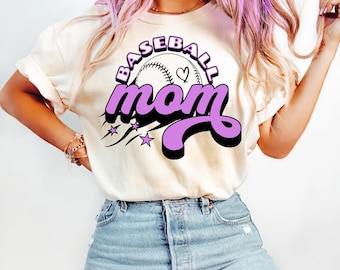 Baseball Mom SVG PNG, Varsity Distressed Design (Digital Download)