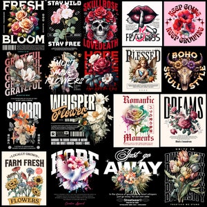 2500+ Streetwear png designs, T-shirt designs bundle , flower street wear design bundle , streetwear design bundle,  skull png , butterfly