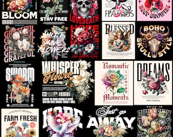 2500+ streetwear png-ontwerpen, bundel T-shirtontwerpen, bloem streetwear-ontwerpbundel, streetwear-ontwerpbundel, schedelpng, vlinder
