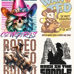 Retro Western-paket PNG, Western Sublimation-paket, Cowboy Cowgirl png, Country T-shirtdesign, Howdy png, Rodeo png bild 4