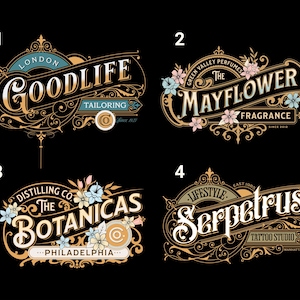 Vintage Logo | Victorian Style Logo | Custom Logo | customizable svg, png, pdf, eps | Business Logo Design - victorian logo design