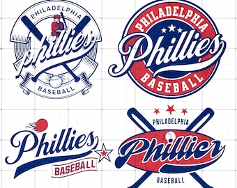 Phillies Mascot PNG, Wavy Stacked Team Design (Digital Download)