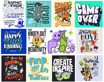 Streetwear Doodle Designs, Graffiti Art PNG Bundle (Digital Download)