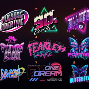 Custom Y2K Logo Design - Personalized Retro Neon Sign, 2000s Style Wall Art, Trendy Aesthetic DESGIN PNG, logo 3D