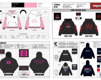 Streetwear Hoodie Mockup Template | Vector AI Files (Digital Download)