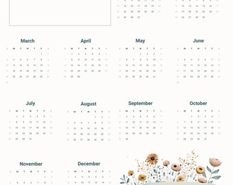 Printable Calendar 2024, watercolors Monthly Planner 2024 | A4 | Jellyfish | Portrait | Instant Download PDF.