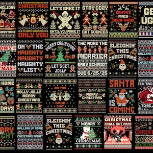 100+ Christmas Ugly Sweater PNG Bundle | Holiday Graphics DIY Projects