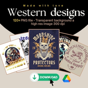 Retro Western-paket PNG, Western Sublimation-paket, Cowboy Cowgirl png, Country T-shirtdesign, Howdy png, Rodeo png bild 10