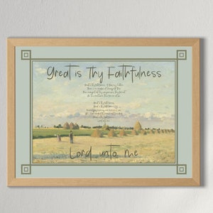 Great Is Thy Faithfulness Hymn Printable Wall Art | Ancient Christian Hymn Art Poster | Floral Gallery Music Wall Art Instant Download
