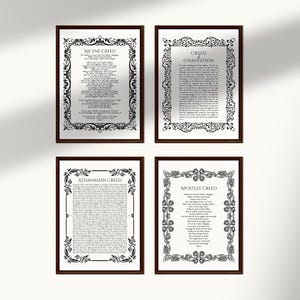 Creeds of the Christian Faith Digital Download Posters | Nicene, Athanasian, Chalcedon, and Apostles&#39; Creeds & Confessions | 8&quot; x 10&quot;