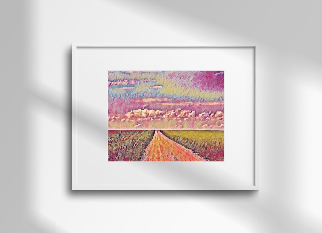 Kansas Wheat Fields Art Print: Abstract Prairie Landscape (digital ...