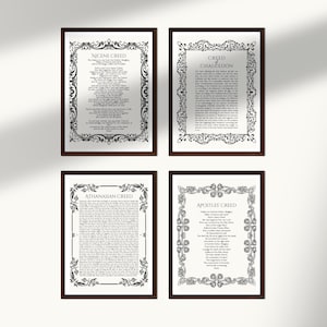 Creeds of the Christian Faith Digital Download Posters | Nicene, Athanasian, Chalcedon, and Apostles&#39; Creeds & Confessions | 11&quot; x 14&quot;