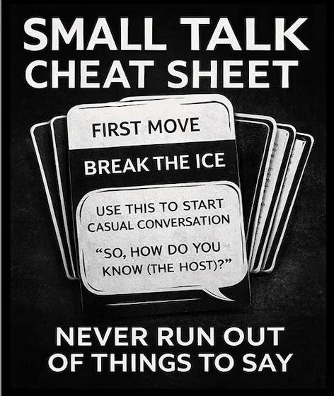 Small Talk Cheat Sheet Cards | Conversation Starters for Social Anxiety ...