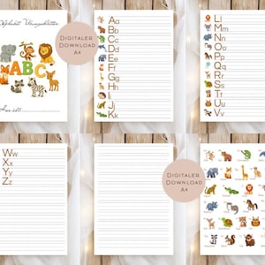 ABC worksheets with animals to print out l Learning the alphabet for children l Practicing writing letters l PDF download preschool l School enrollment
