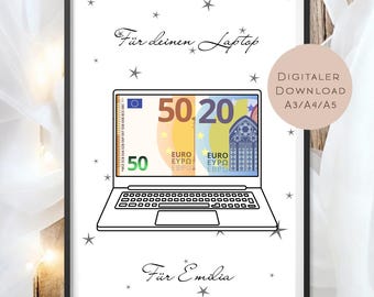 Birthday cash gift laptop name l Gamer PC computer give money l Gift voucher birthday gift voucher wish fulfiller PDF