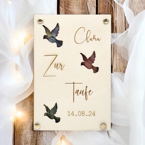 Taufe Geldgeschenk Patenkind Name Datum personalisiert Konfirmation Karte Geschenk Kommunion Firmung Geldkarte Geld schenken Taube Fisch