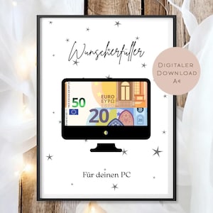Digital Birthday Cash Gift PC Computer Gamer Give Money Gift Voucher Birthday Gift Wish Fulfiller download A4