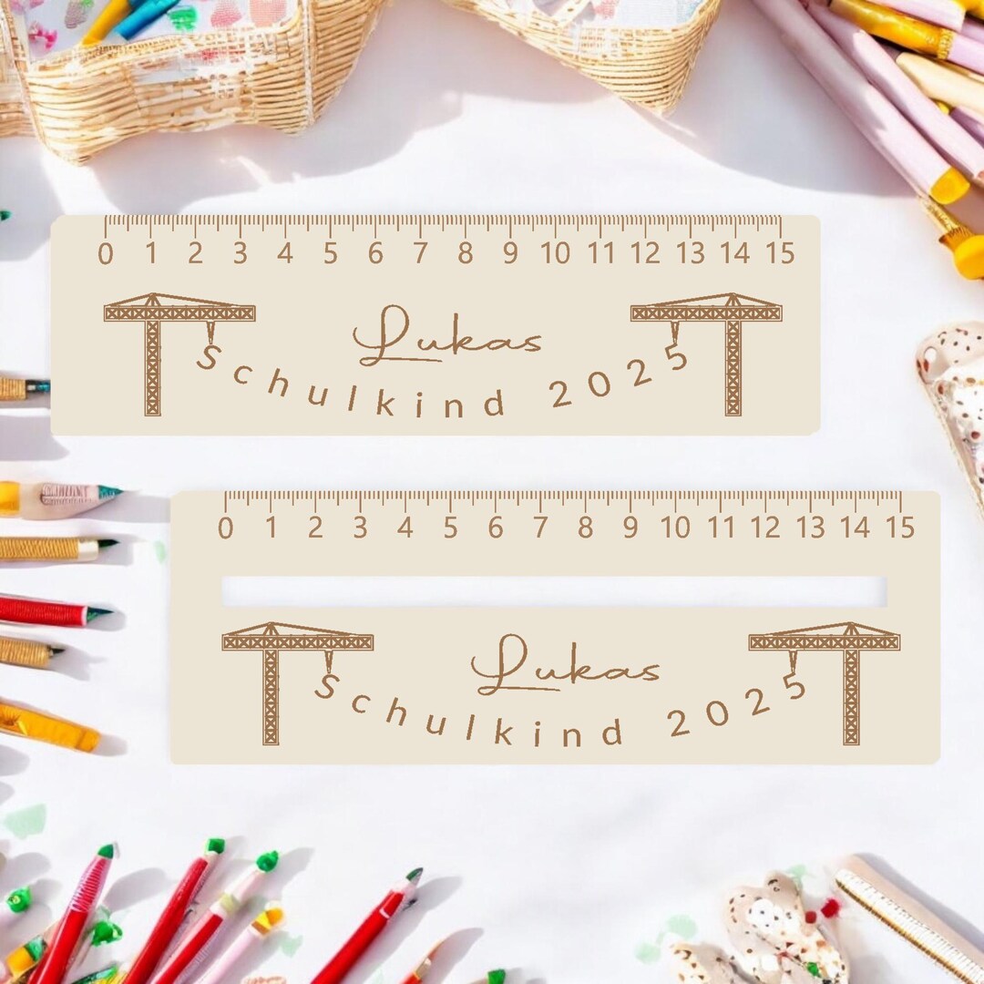 Reading Aid Ruler Schoolchild 2025 Crane Boy Name Ruler School Start ...